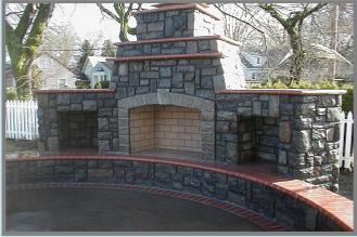 stone outdoor fire place 