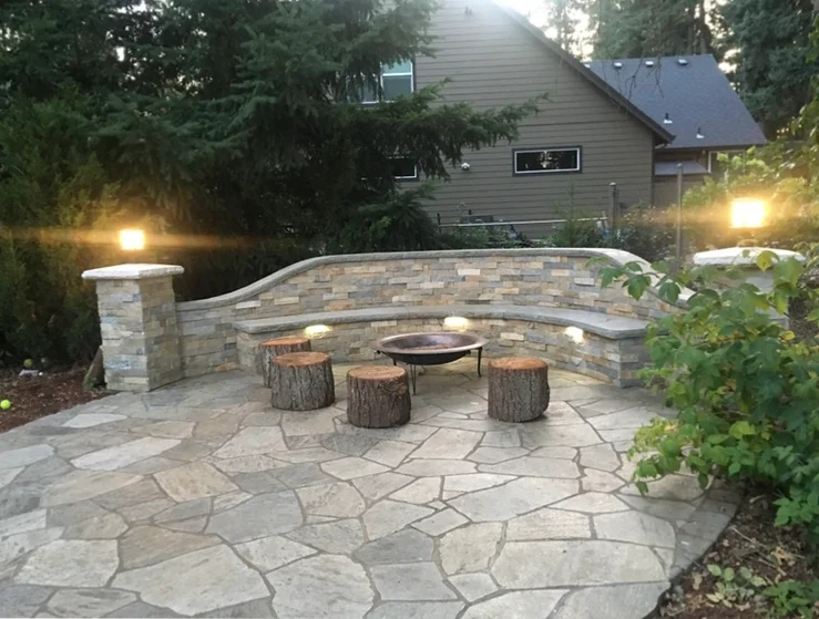 patio with radius seating in lake oswego oregon