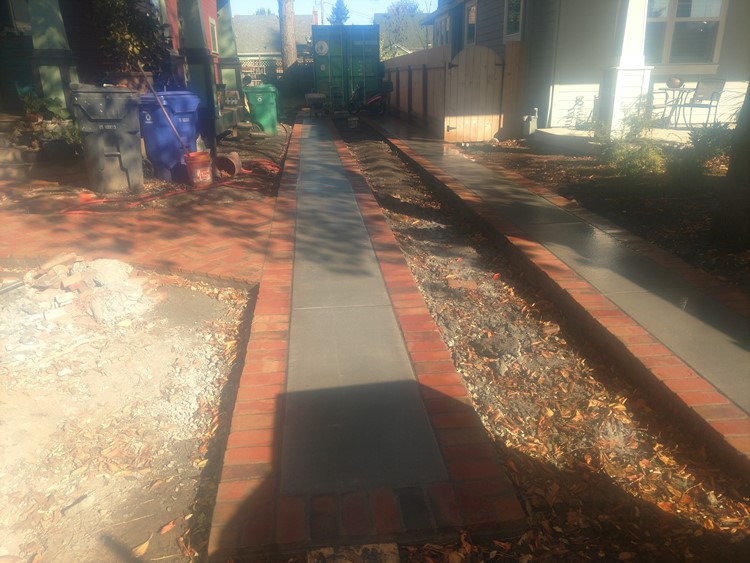 concrete and brick driveway
