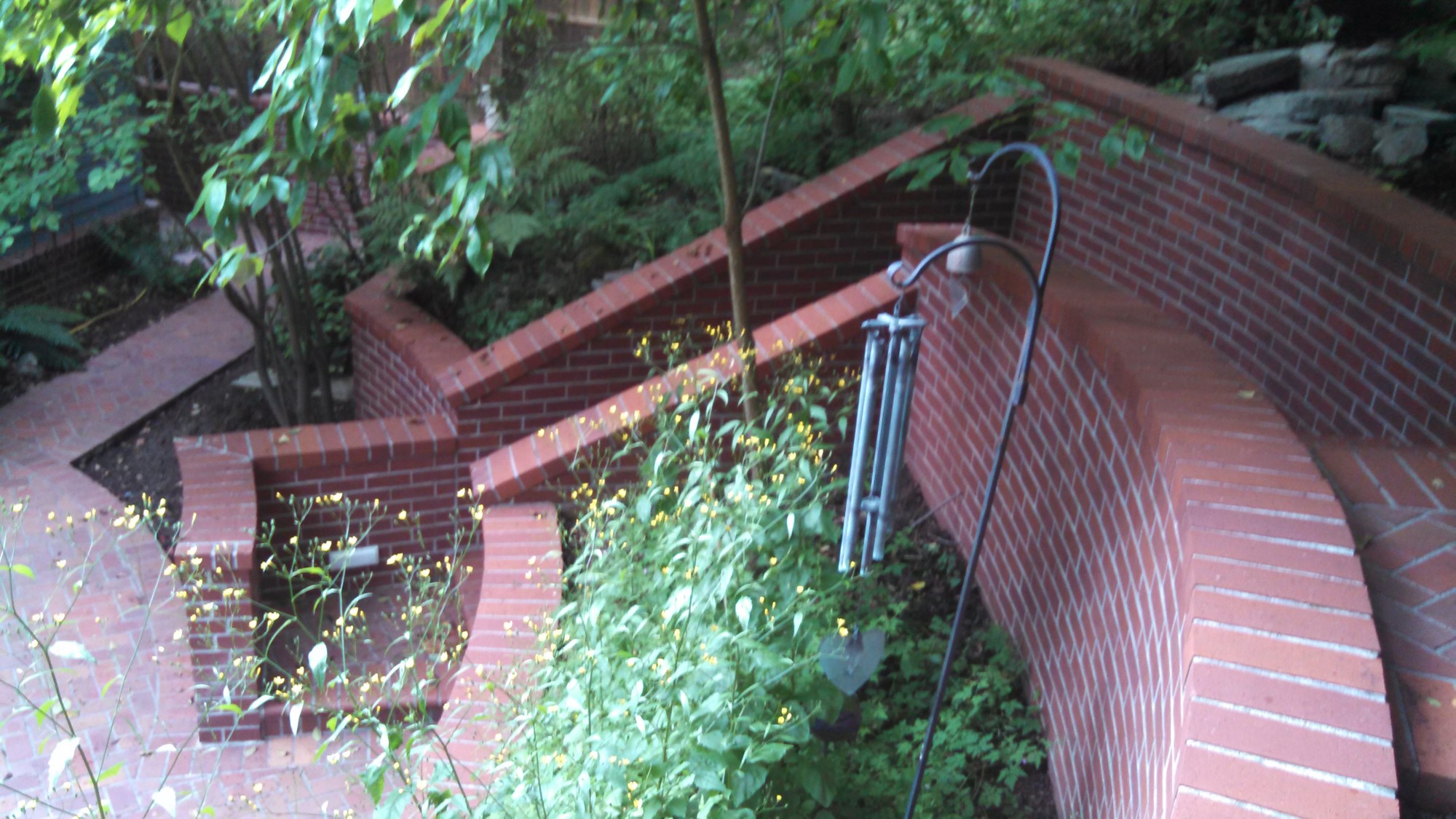 brick staicase with walls