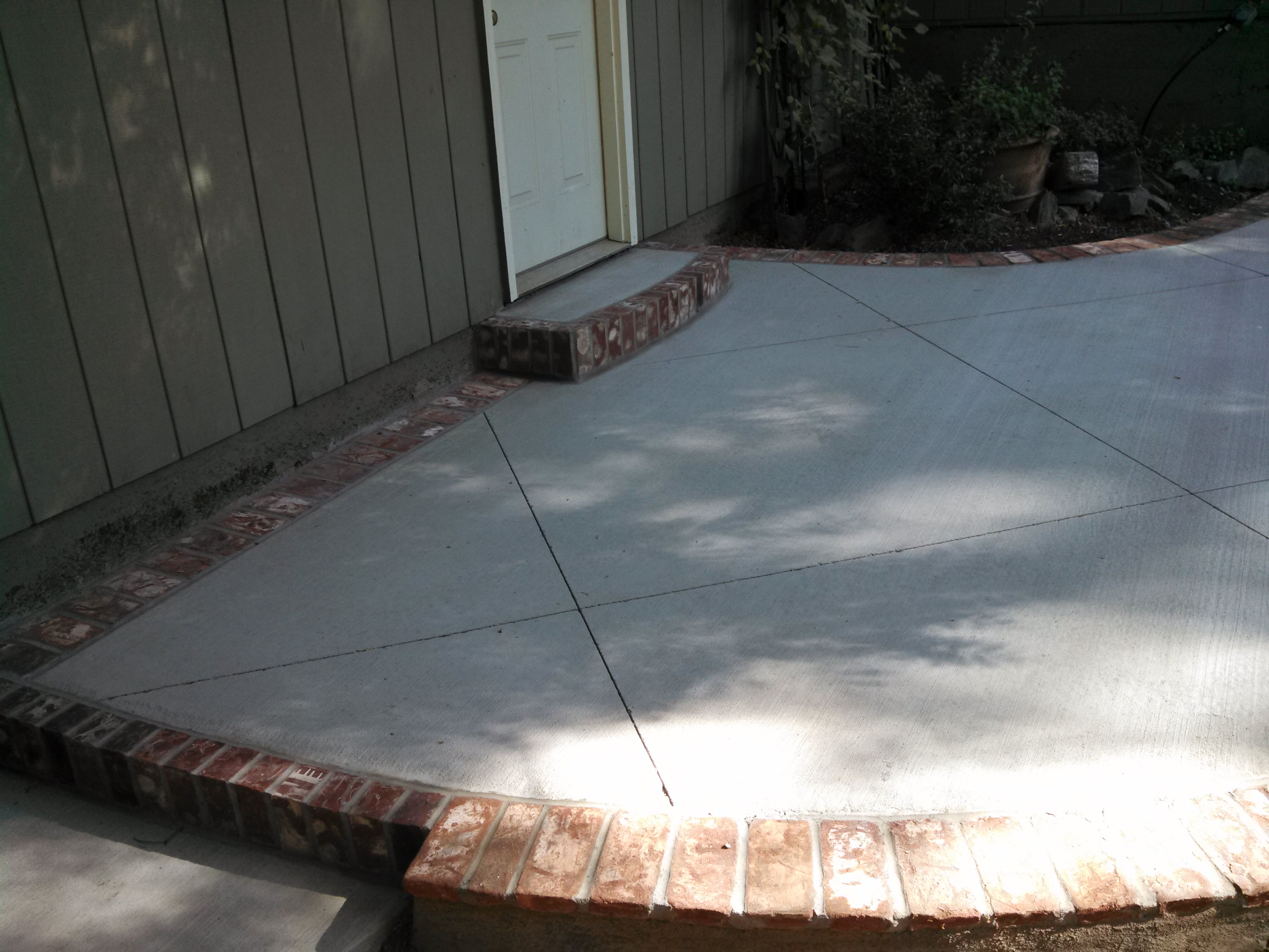 concrete and brick patios